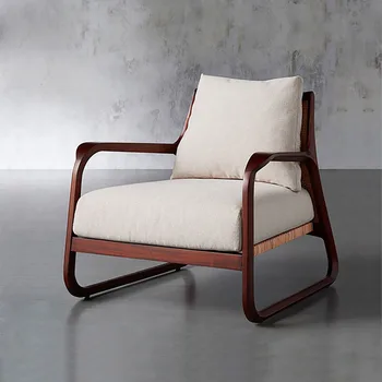 רטרו מעץ מלא בסלון ספות הספה משענת פנאי נצרים הכיסא עיצוב יצירתי משק הבית ספות הסלון לחצר